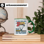 Fallschirmspringer Tasse 'Kein Engel aber fliegen' Spruch Sk – Grün [farbe:grün]