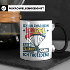 Fallschirmspringer Tasse 'Kein Engel aber fliegen' Spruch Sk – Schwarz [farbe:schwarz]