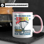 Fallschirmspringer Tasse 'Kein Engel aber fliegen' Spruch Sk – Rosa [farbe:rosa]