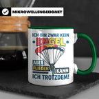 Fallschirmspringer Tasse 'Kein Engel aber fliegen' Spruch Sk – Grün [farbe:grün]