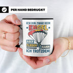 Fallschirmspringer Tasse 'Kein Engel aber fliegen' Spruch Sk – Schwarz [farbe:schwarz]