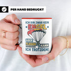 Fallschirmspringer Tasse 'Kein Engel aber fliegen' Spruch Sk – Rot [farbe:rot]