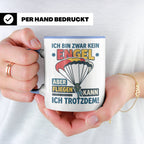 Fallschirmspringer Tasse 'Kein Engel aber fliegen' Spruch Sk – Blau [farbe:blau]