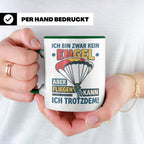 Fallschirmspringer Tasse 'Kein Engel aber fliegen' Spruch Sk – Grün [farbe:grün]