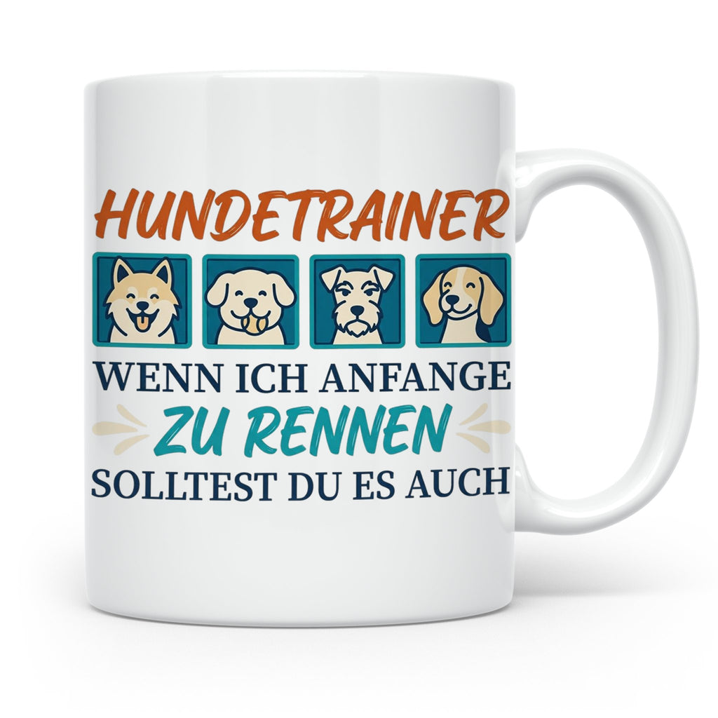 Hundetrainer Tasse mit Spruch Wenn ich renne... Geschenk für – Weiß [farbe:weiß]