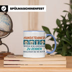 Hundetrainer Tasse mit Spruch Wenn ich renne... Geschenk für – Blau [farbe:blau]