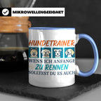 Hundetrainer Tasse mit Spruch Wenn ich renne... Geschenk für – Blau [farbe:blau]