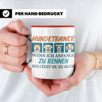 Hundetrainer Tasse mit Spruch Wenn ich renne... Geschenk für – Rot [farbe:rot]