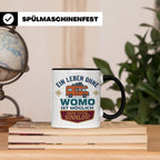 Wohnmobil Tasse mit Spruch Ein Leben ohne Womo sinnlos, Gesc – Schwarz [farbe:schwarz]