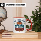 Wohnmobil Tasse mit Spruch Ein Leben ohne Womo sinnlos, Gesc – Rot [farbe:rot]