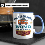 Wohnmobil Tasse mit Spruch Ein Leben ohne Womo sinnlos, Gesc – Blau [farbe:blau]
