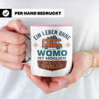 Wohnmobil Tasse mit Spruch Ein Leben ohne Womo sinnlos, Gesc – Rosa [farbe:rosa]