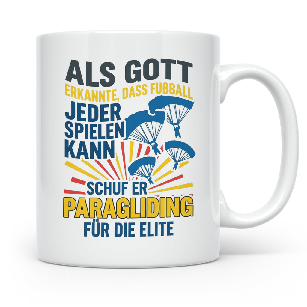 Paragliding Tasse mit Spruch Gott schuf Paragliding für die  – Weiß [farbe:weiß]