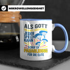 Paragliding Tasse mit Spruch Gott schuf Paragliding für die  – Blau [farbe:blau]