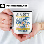 Paragliding Tasse mit Spruch Gott schuf Paragliding für die  – Schwarz [farbe:schwarz]