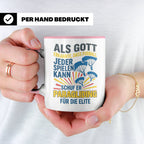 Paragliding Tasse mit Spruch Gott schuf Paragliding für die  – Rosa [farbe:rosa]