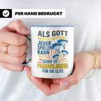 Paragliding Tasse mit Spruch Gott schuf Paragliding für die  – Blau [farbe:blau]