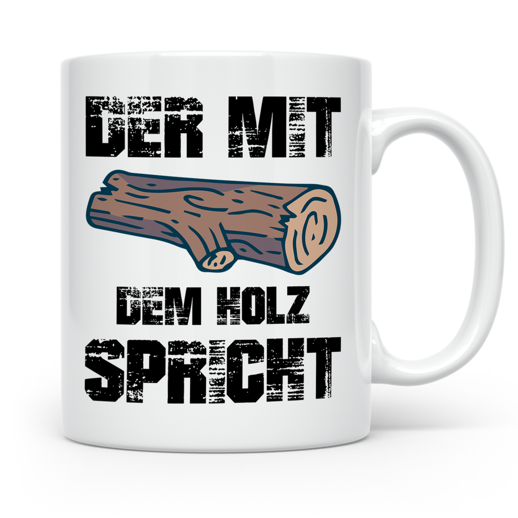 Holzstamm Tasse - Natur Design für Waldliebhaber & Förster G – Weiß [farbe:weiß]
