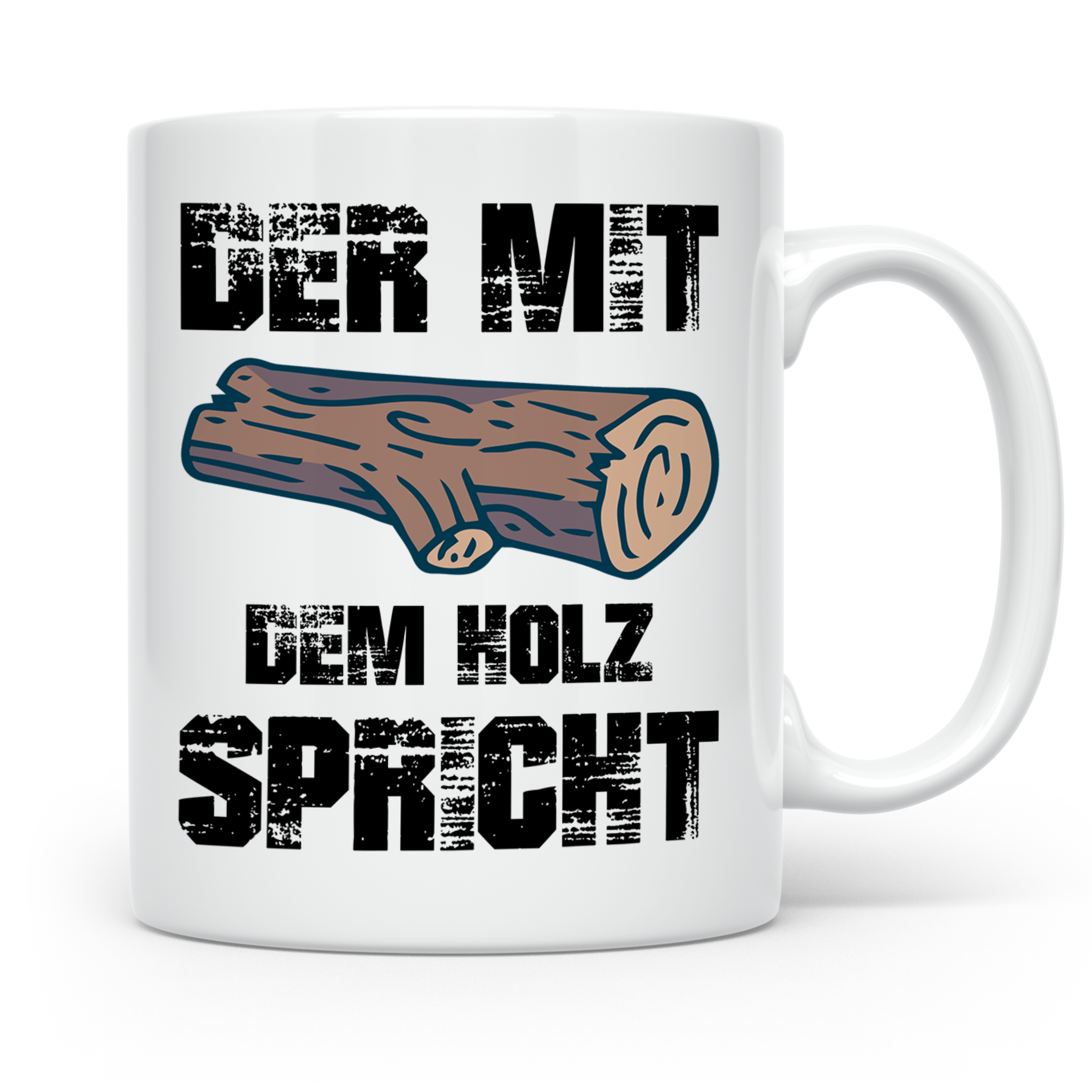 Holzstamm Tasse - Natur Design für Waldliebhaber & Förster G – Weiß [farbe:weiß]