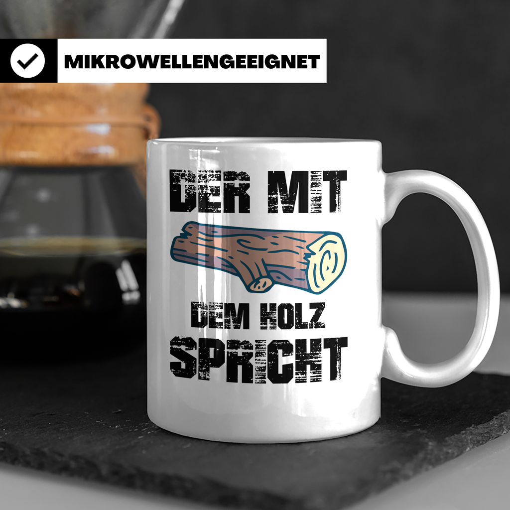 Holzstamm Tasse - Natur Design für Waldliebhaber & Förster G – Weiß [farbe:weiß]