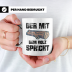 Holzstamm Tasse - Natur Design für Waldliebhaber & Förster G – Weiß [farbe:weiß]