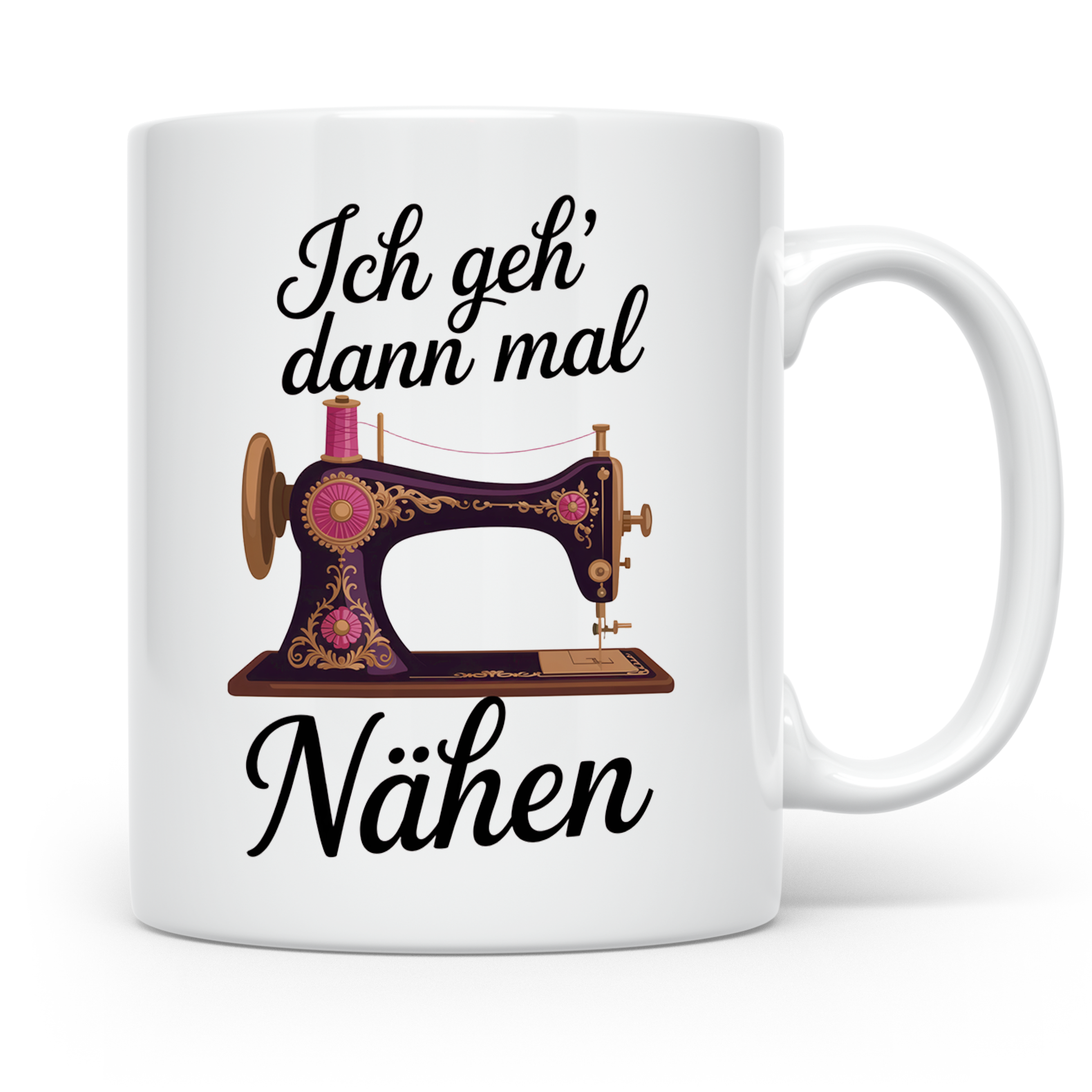 Näh Tasse - Ich geh' dann mal Nähen - Nähmaschine Schneiderin Geschenk - Hobby Nähen Sprüche Tassen für Damen und Herren