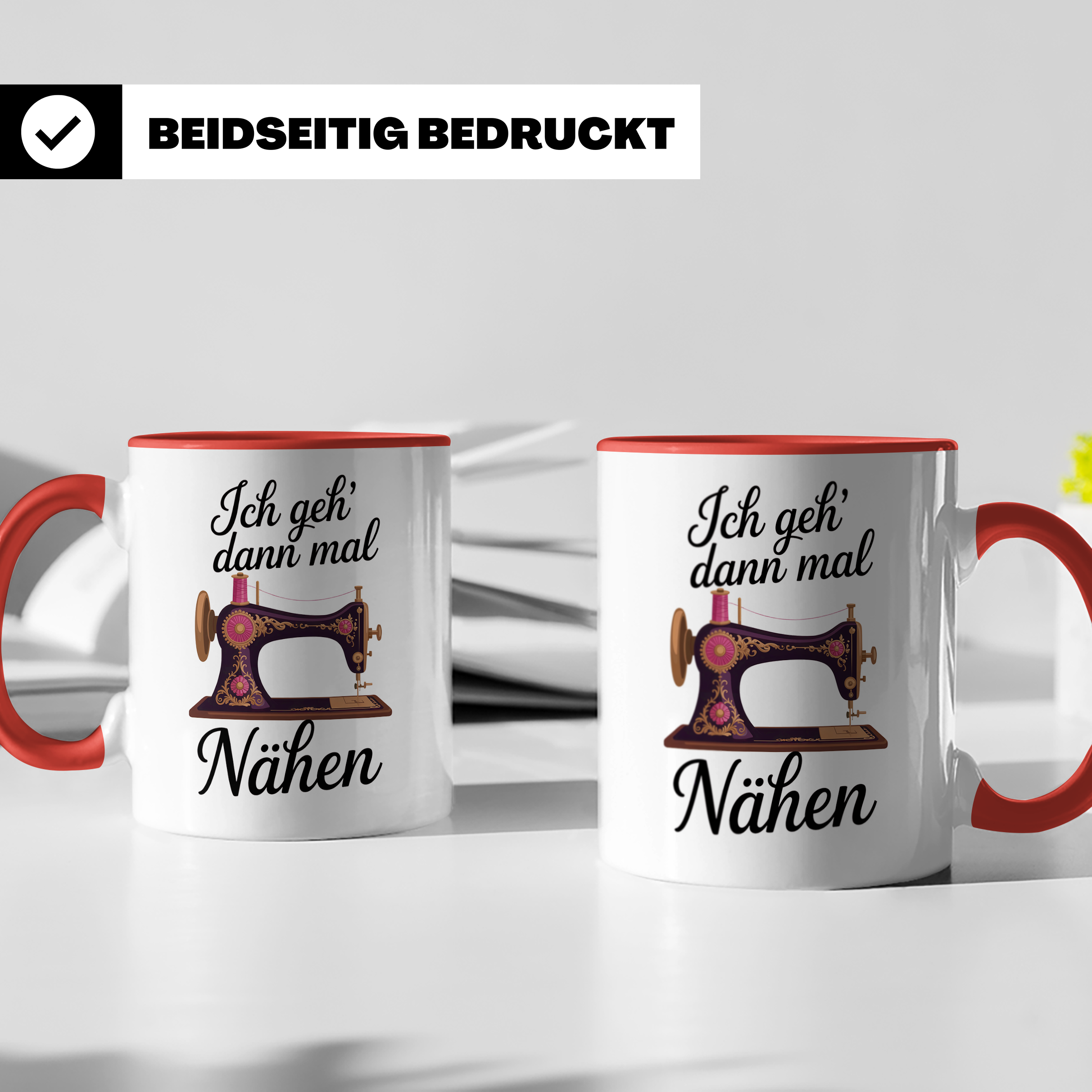 Näh Tasse - Ich geh' dann mal Nähen - Nähmaschine Schneiderin Geschenk - Hobby Nähen Sprüche Tassen für Damen und Herren