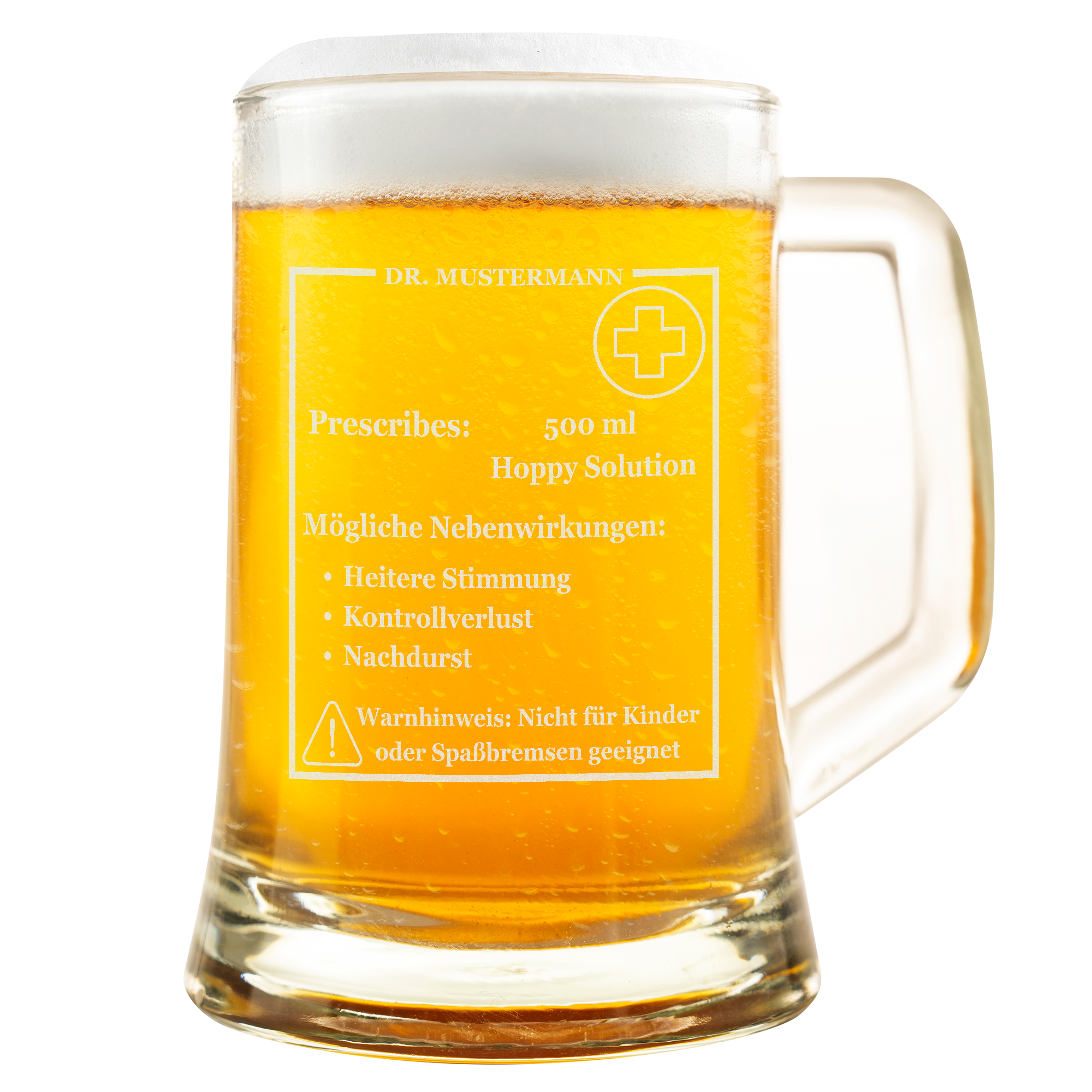 Personalisierter Bierkrug „Hoppy Solution“ – Bier Rezept Design – Geschenk für Männer & Frauen