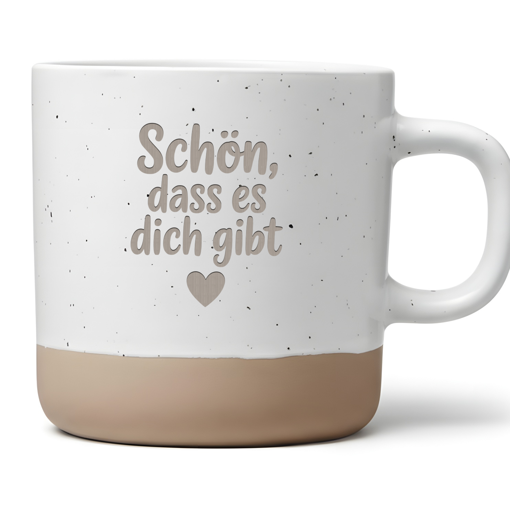 Tasse Schön, dass es dich gibt Kaffeetasse mit Herz, ideales Geschenk für Freunde, Partner und Familie, Geburtstagsgeschenk oder für besondere Anlässe