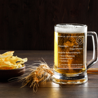 Personalisierter Bierkrug „Hoppy Solution“ – Bier Rezept Design – Geschenk für Männer & Frauen