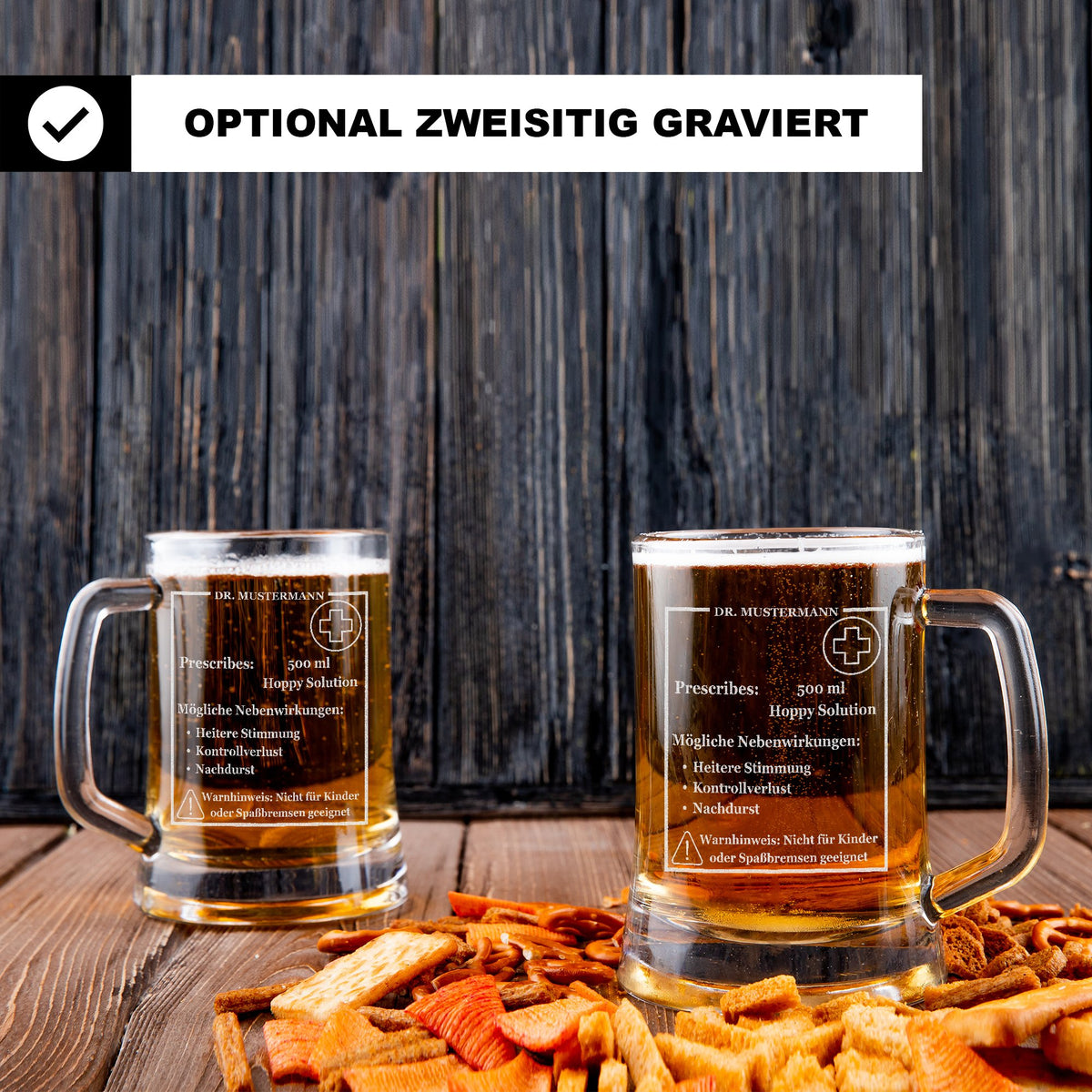 Personalisierter Bierkrug „Hoppy Solution“ – Bier Rezept Design – Geschenk für Männer & Frauen
