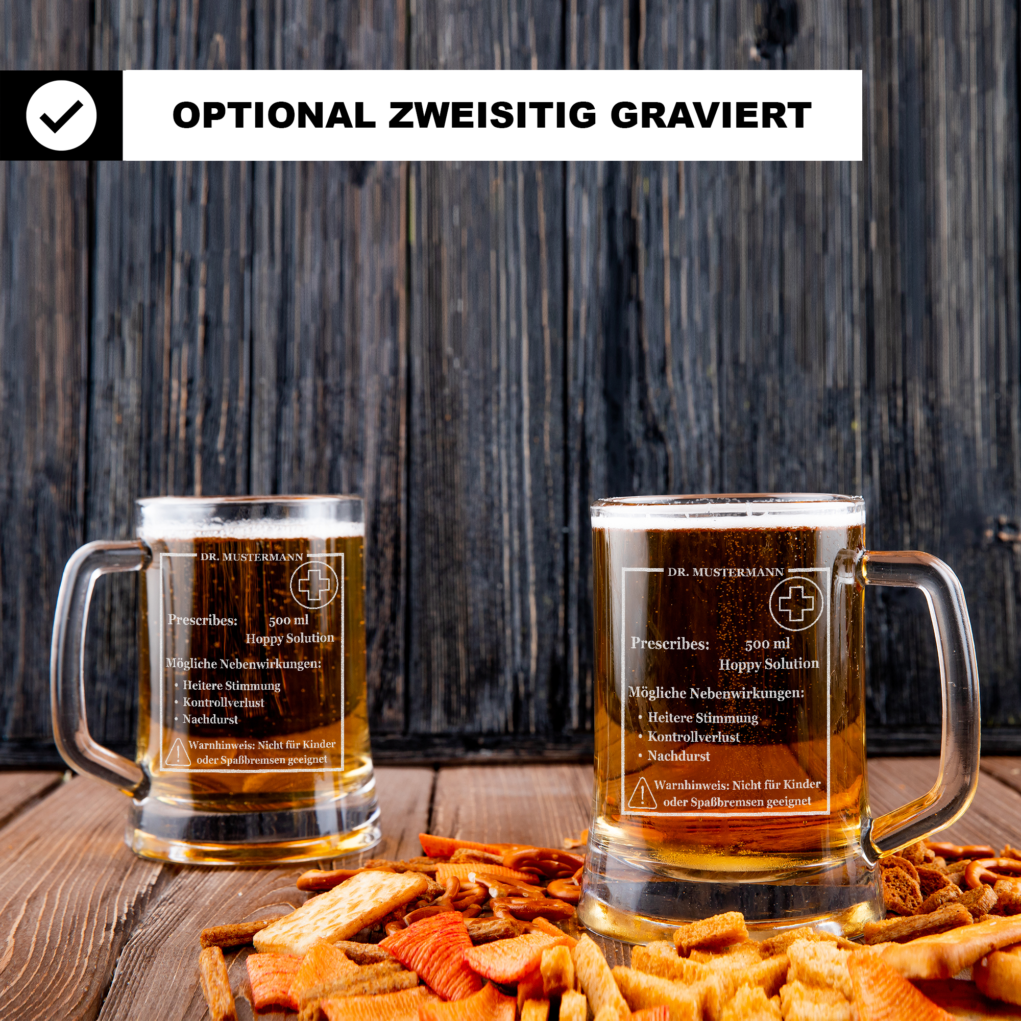 Personalisierter Bierkrug „Hoppy Solution“ – Bier Rezept Design – Geschenk für Männer & Frauen