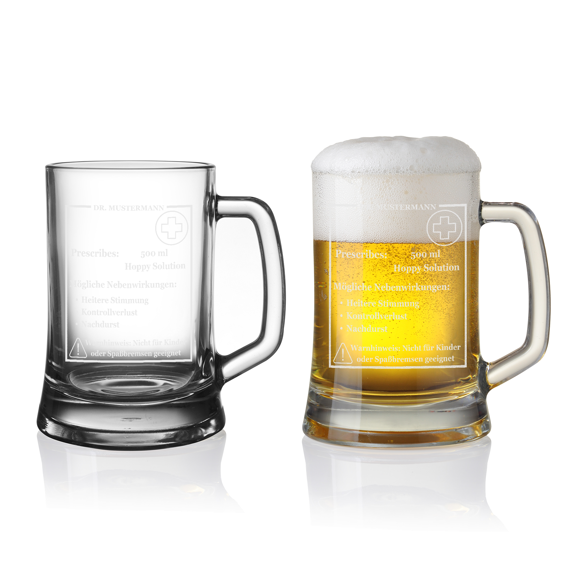 Personalisierter Bierkrug „Hoppy Solution“ – Bier Rezept Design – Geschenk für Männer & Frauen