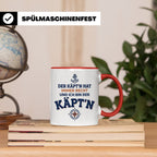 Kapitän Tasse mit Spruch 'Der Käpt'n hat immer Recht' Gesche – Rot [farbe:rot]