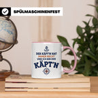 Kapitän Tasse mit Spruch 'Der Käpt'n hat immer Recht' Gesche – Rosa [farbe:rosa]