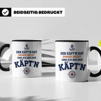 Kapitän Tasse mit Spruch 'Der Käpt'n hat immer Recht' Gesche – Schwarz [farbe:schwarz]