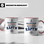 Kapitän Tasse mit Spruch 'Der Käpt'n hat immer Recht' Gesche – Rosa [farbe:rosa]