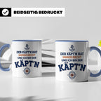 Kapitän Tasse mit Spruch 'Der Käpt'n hat immer Recht' Gesche – Blau [farbe:blau]