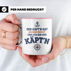Kapitän Tasse mit Spruch 'Der Käpt'n hat immer Recht' Gesche – Rosa [farbe:rosa]