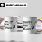 Drachensteigen Tasse mit Spruch Mein Leben besteht aus Wind  – Rosa [farbe:rosa]