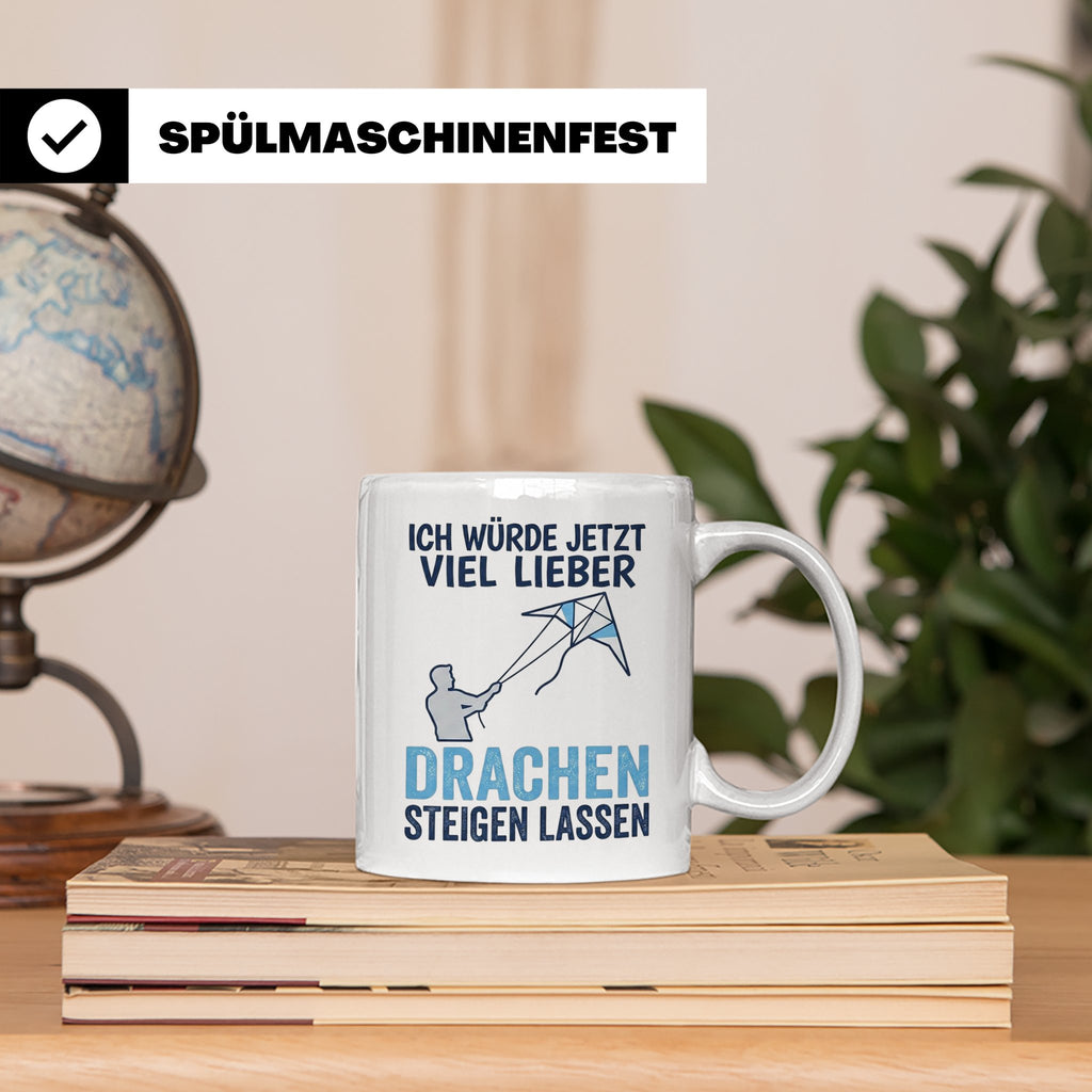 Drachen steigen lassen Tasse für Drachenflieger, lustiger Sp – Weiß [farbe:weiß]