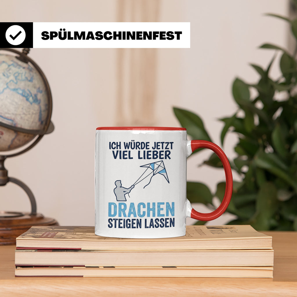 Drachen steigen lassen Tasse für Drachenflieger, lustiger Sp – Rot [farbe:rot]