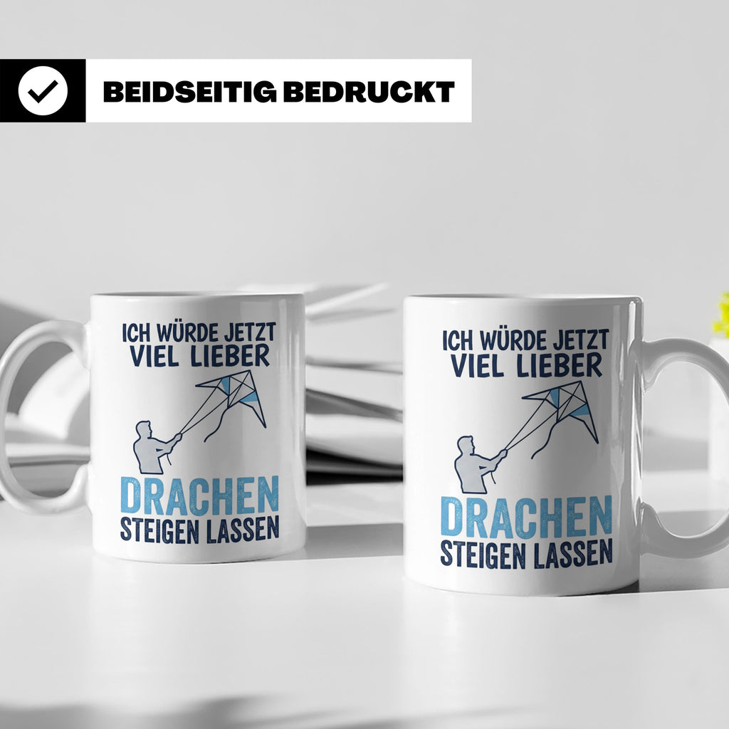Drachen steigen lassen Tasse für Drachenflieger, lustiger Sp – Weiß [farbe:weiß]