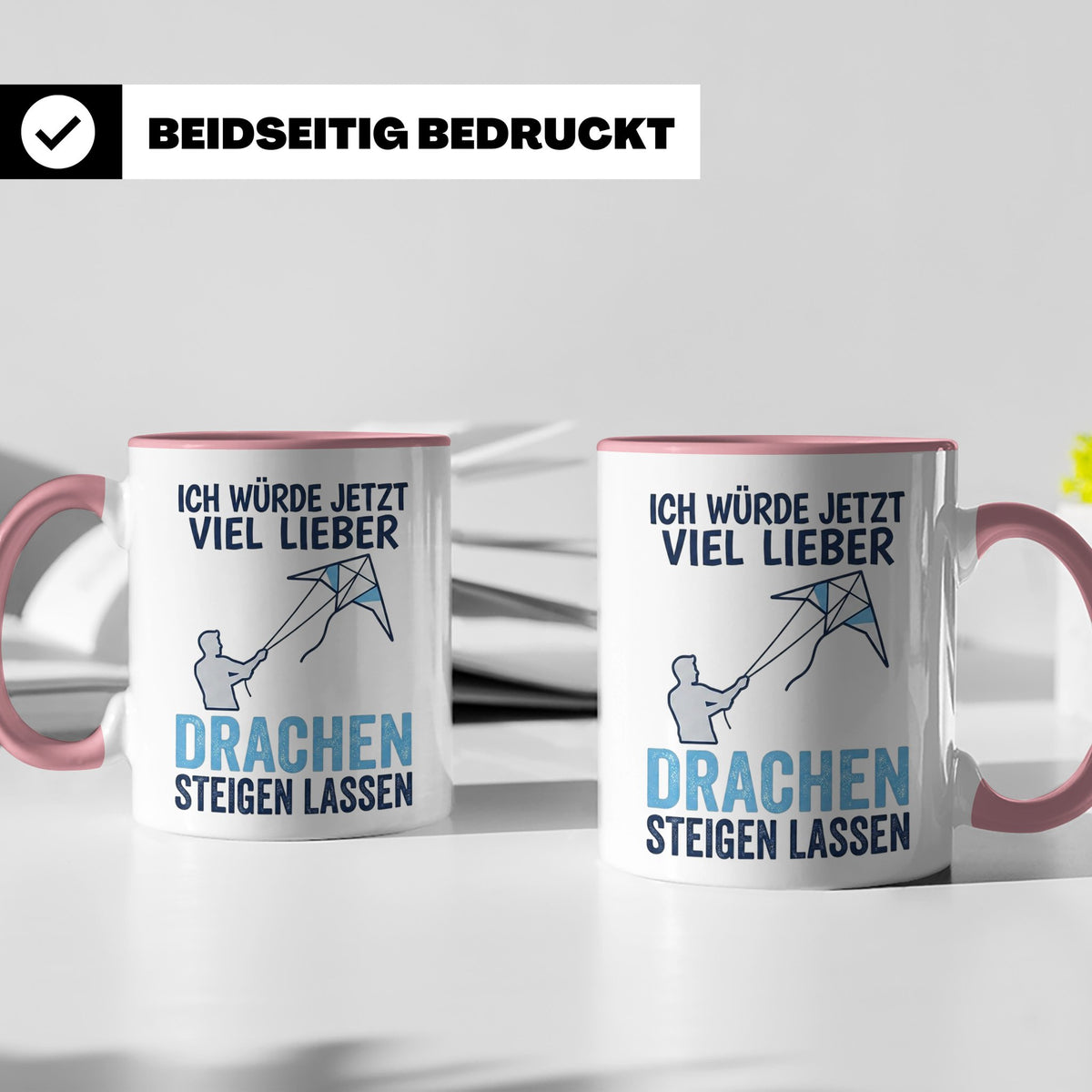 Drachen steigen lassen Tasse für Drachenflieger, lustiger Sp – Rosa [farbe:rosa]