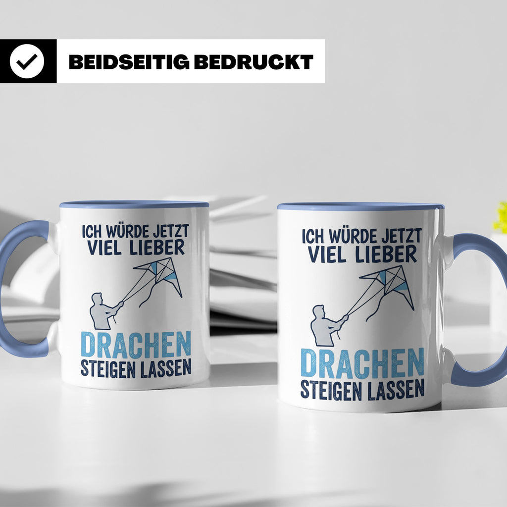Drachen steigen lassen Tasse für Drachenflieger, lustiger Sp – Blau [farbe:blau]