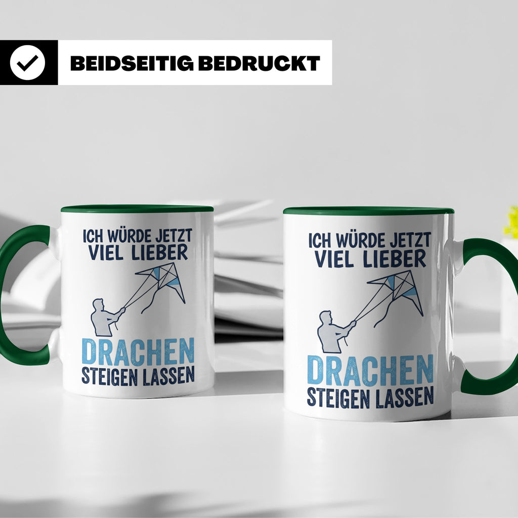 Drachen steigen lassen Tasse für Drachenflieger, lustiger Sp – Grün [farbe:grün]