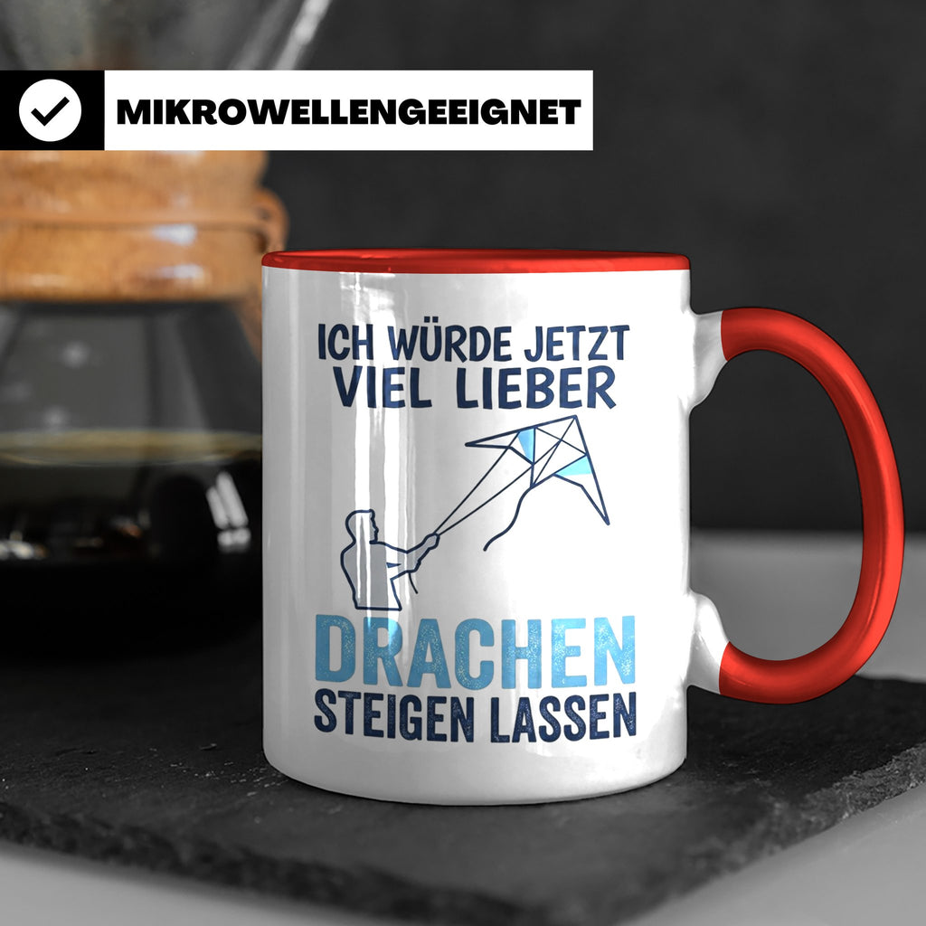 Drachen steigen lassen Tasse für Drachenflieger, lustiger Sp – Rot [farbe:rot]