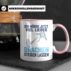 Drachen steigen lassen Tasse für Drachenflieger, lustiger Sp – Rosa [farbe:rosa]
