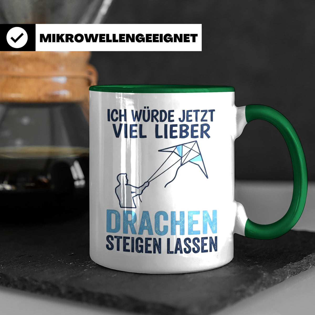 Drachen steigen lassen Tasse für Drachenflieger, lustiger Sp – Grün [farbe:grün]
