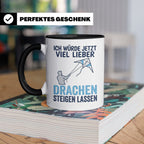 Drachen steigen lassen Tasse für Drachenflieger, lustiger Sp – Schwarz [farbe:schwarz]